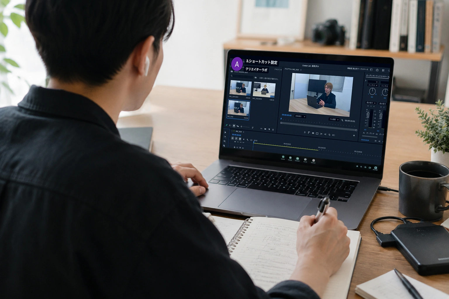 Premiere Proの講義画面